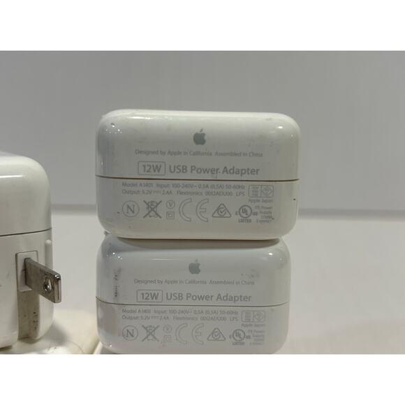 5 Apple 12W USB power adapters white wall chargers - Picture 1 of 2